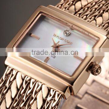 Elegant Rose Gold Brass Tassel Bracelet Quartz Lady Watch photo-3