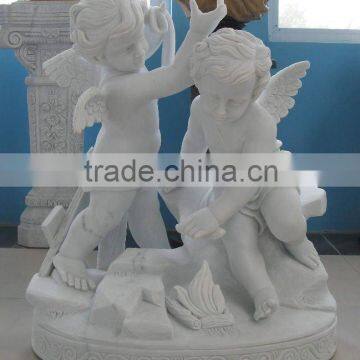 Marble Carving Angel Cherub Figurine Statue