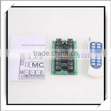 16-Channel Wireless Remote Control Transmitter and 12V 16-Channel Wireless Receiver Controller Set White