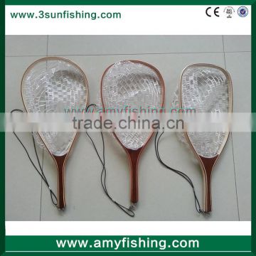 2016 new style wood frame fly fishing landing net