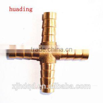 1/8''-3/4'' brass cross type four-way water hose fitting