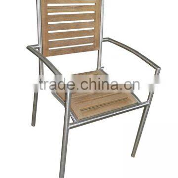 outdoor garden stainless steel teak chair