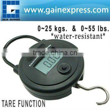 25kg/55lb Round Digital LCD Hanging Fish Weighing Scale, oz