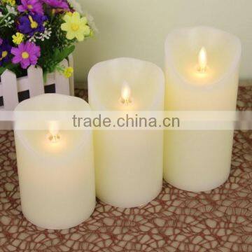 Remote Dancing Flame Real Wax Led Candles With Timer 3pcs Moving Wick Real Wax Candles With Remote Control