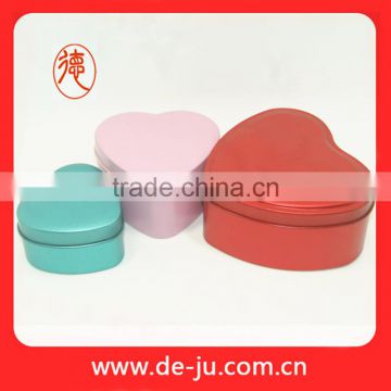 Various size colors wedding candy gift heart tin box