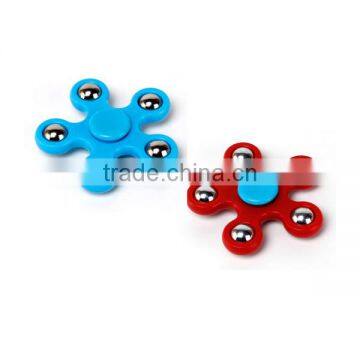 Factory Direct Sales Anti Stress 5 Wings Flower Shape Plastic Fidget Spinner With Retail Pakage photo-3