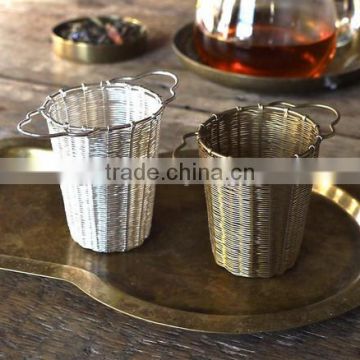 Brass Mesh Wire Deep Basket Tea Infuser and Strainer