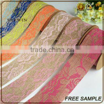 High Quality Online Lace Mesh Linen Jute Craft Fabric Ribbon Wholesale photo-6