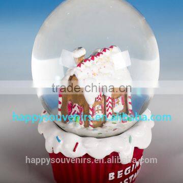 Beautiful 3D Snow Resin House With Red Base Christmas Gifts Snow Globe Diameter 65mm photo-4