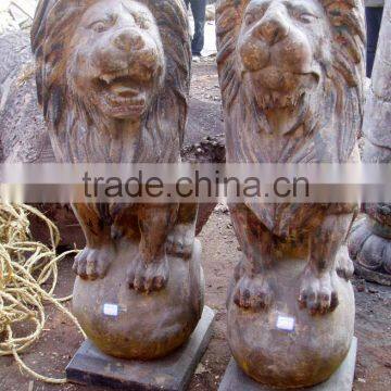 Hand Carved Lion Statue Sculpture for Sale photo-2