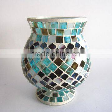Color Scalloped Shape Mosaic Handmade Rustic Vase Single Types of Flower Vase