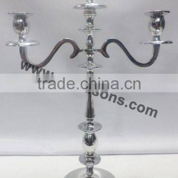Multifunctional 5 Arm Candelabra for Wedding Centerpieces , Nickel Plated Candelabra ,SilverCandelabra photo-4