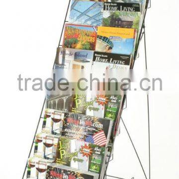 2016 new design wire newspaper display rack outdoor magazine rack
