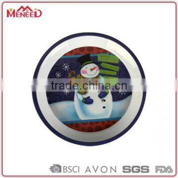 Snowman print festival used cheap large round christmas snowman decorative christmas plastic plates