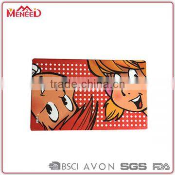 Plastic wares from china girls printed kids placemat, small melamine cutting block