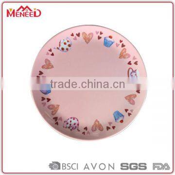 12inch Modern Blue Color Flat Elegant Durable Melamine Appetizer Plate With English Letters Design photo-2