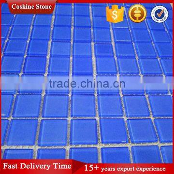 Export Crystal Pure Light Blue Square Glass Mosaic Tiles photo-2