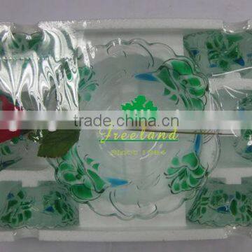 JK043 7pcs Glass Salad Bowl Set With Spray Deco photo-3