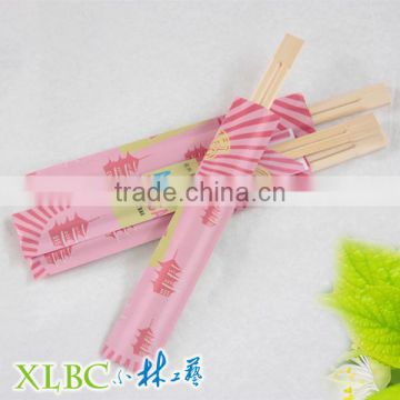 Disposable bamboo chopsticks with paper sleeves