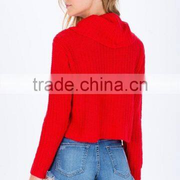 Winter Lady Zip Front Cowl Neck Sweater Knitting Pattern photo-4