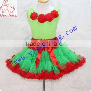 wholesale christmas baby girls clothing set , Christmas pettiskirt set