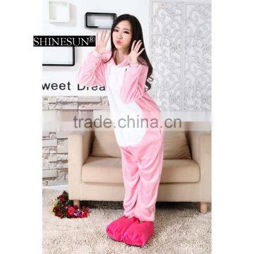 New Winter Unisex Men Women Adult Pajamas Cosplay Costume Cartoon Animal Pig Sleepwear