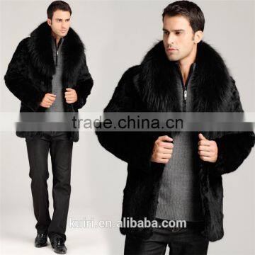 2015 Winter Fashion Mens Faux Fur Coat Thick Warm Jackets Full Length Parka Fox Fur Coats Plus Size Man's Overcoat photo-2