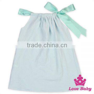 Summer Breathable Children Clothes Plain Navy Sleeveless Fancy Newborn Baby Girl Pillowcase Type Dress photo-2