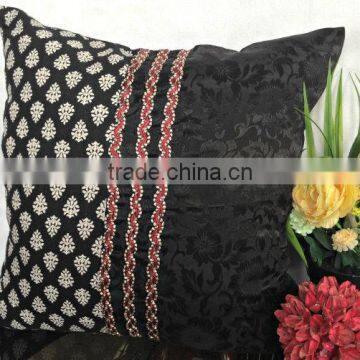 Black and White Pillow, Decorative Pillow in Black & White, Printed Black Pillow, Modern Home Decor, Block Print Pillow