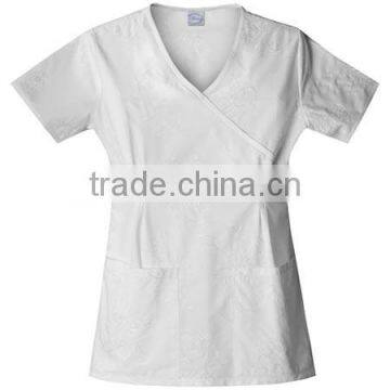Girl White Cotton Medical Scrubs photo-2