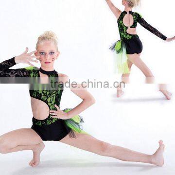 2016 New !!- teen's green forest tap and jazz guilter one sleeve costumes