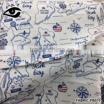 New Arrival American Map Patterns Linen Fabrics USA Cities Map Designs Cotton Fabrics photo-3
