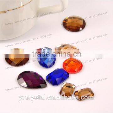 Crystal stone glass beads no hotfix flat back mirror rhinestone