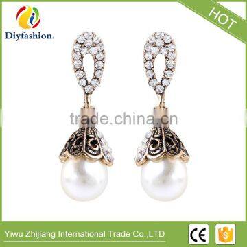 Fashion Diamond pearl drop shape earring for women