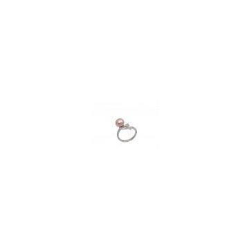 Sterling Silver Pink Freshwater Pearl Unadjustable Ring