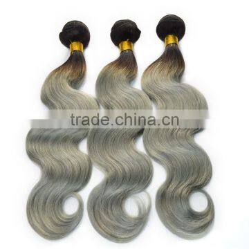 Halo Hair Extensions,Ombre Weave 1B Silver Grey Human Hair,Dumei Hair