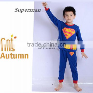 Wholesale Super-man sleepwear children pajamas Superhero costume sleepwear for children