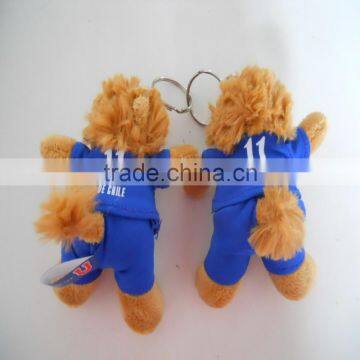 10cm Mini Plush Lion Keychain With Metal Keyring