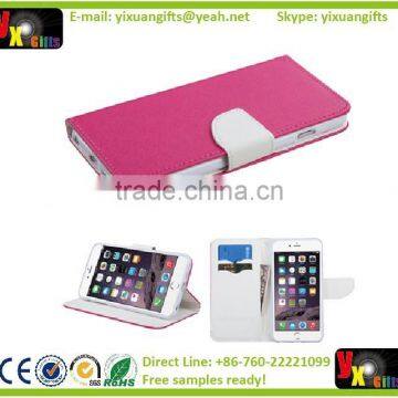 HOT PINK WHITE IPHONE6 PLUS WALLET PROTECTOR COVER CASE