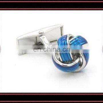 fashion blue enamel metal knot cufflinks