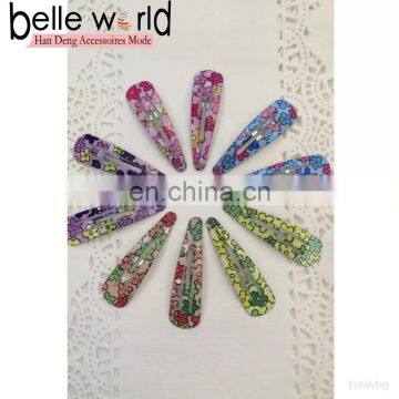 Hot kids hair clips printed flowers hair clips accessories