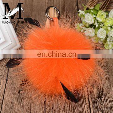 High Quality Real Pom Pom Keychain Bag Charm Real Raccoon Fur Ball Promotional Keychain