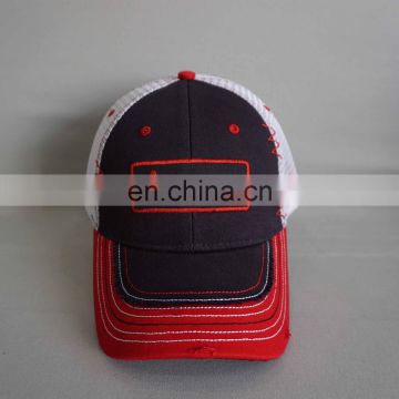 Trucker caps material 100% cotton and mesh, color white mesh in vietnam