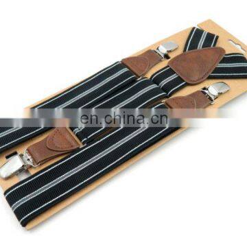 Fashion brand 3 clips men's suspenders adult striped suspenders