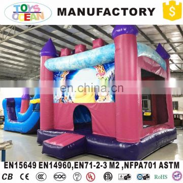 inflatable pink princess moonwalk castle for girl birthday party rental using