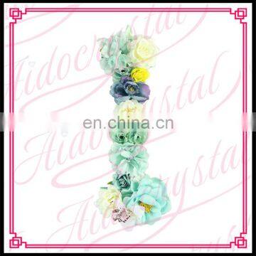 Aidocrystal Decorative 3d Silk Orchid Rose Flower Alphabet Letters I Handmade Custom Size
