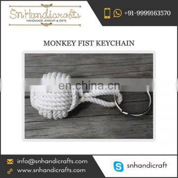 Fashionable Handcrafted Monkey Fist Nautical Rope Keychain at Attractive Rate from the Supplier