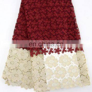 Latest Guipure Lace Fabric African Cord Lace Wedding Tulle Lace Fabric Withstones photo-5