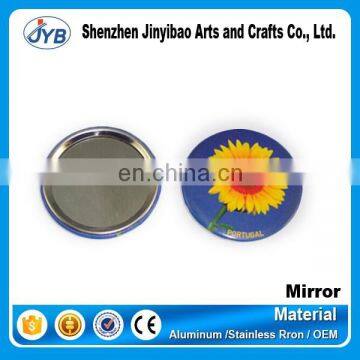 Promotional tinplate cosmetic compact mirror with printed logo