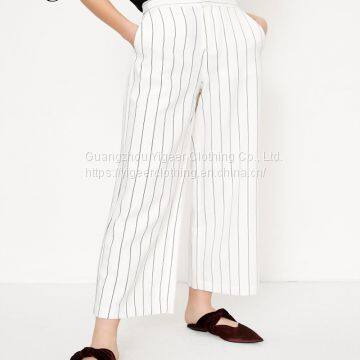 Striped Loose Casual Pants with Pockets